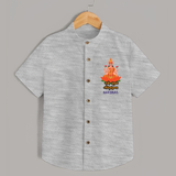My First Ayudha Puja | Family Blessings Shirt - GREY - 0 - 6 Months Old (Chest 23")