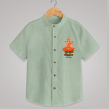 Honoring the Spirit of Work and Worship - Customized Ayudha Pooja Tamil Themed Shirt For Kids - MINT GREEN - 0 - 6 Months Old (Chest 23")