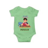 My First Ayudha Puja | Little Sparkle Romper - GREEN - New Born (Chest 14")