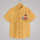 Happy Ayudha Pooja - Customized Ayudha Pooja Tamil Themed Shirt For Kids - PASTEL YELLOW - 0 - 6 Months Old (Chest 23")