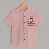 My First Ayudha Puja | Little Sparkle Shirt - PEACH - 0 - 6 Months Old (Chest 23")