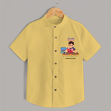 Happy Ayudha Pooja - Customized Ayudha Pooja Tamil Themed Shirt For Kids - YELLOW - 0 - 6 Months Old (Chest 23")