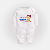 My First Ayudha Puja | Festive Firsts Sleep Suit - WHITE - New Born (Chest 7.5")