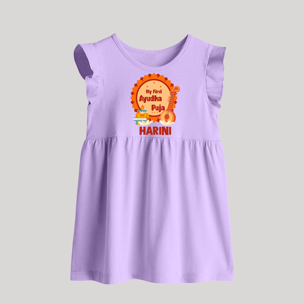 My First Ayudha Puja Celebration Baby Frock - LILAC - 0 - 3 Months Old (Chest 17")
