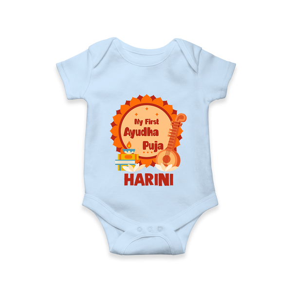 My First Ayudha Puja Celebration Romper - BABY BLUE - New Born (Chest 14")