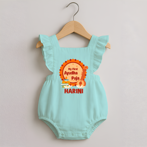 My First Ayudha Puja Celebration Romper Frock - MINT GREEN - 0 - 3 Months Old (Chest 19")