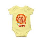 My First Ayudha Puja Celebration Romper - PASTEL YELLOW - New Born (Chest 14")