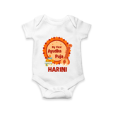 My First Ayudha Puja Celebration Romper - WHITE - New Born (Chest 14")