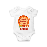 My First Ayudha Puja Romper | Personalized Baby Outfit for Festival - WHITE - New Born (Chest 14")
