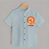 My First Ayudha Puja Shirt | Personalized Baby Outfit for Festival - ARCTIC BLUE - 0 - 6 Months Old (Chest 23")