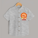 My First Ayudha Puja Shirt | Personalized Baby Outfit for Festival - GREY - 0 - 6 Months Old (Chest 23")