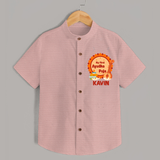 My First Ayudha Puja Shirt | Personalized Baby Outfit for Festival - PEACH - 0 - 6 Months Old (Chest 23")