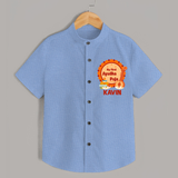 My First Ayudha Puja Shirt | Personalized Baby Outfit for Festival - SKY BLUE - 0 - 6 Months Old (Chest 23")