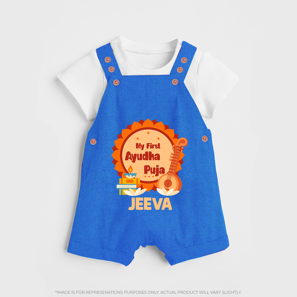 My First Ayudha Puja Celebration Dungaree - COBALT BLUE - 0 - 5 Months Old (Chest 18")