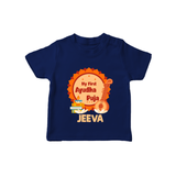 My First Ayudha Puja T-Shirt | Personalized Baby Outfit for Festival - NAVY BLUE - 0-5 Months Old (Chest 17")