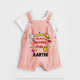 My First Ayudha Puja Tools Dungaree - PEACH - 0 - 5 Months Old (Chest 18")