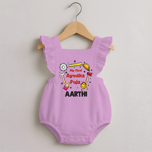 My First Ayudha Puja Tools Romper Frock - BABY PINK - 0 - 3 Months Old (Chest 19")