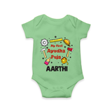 First Ayudha Puja Special Romper | Custom Baby Outfit for Navratri Celebration - GREEN - New Born (Chest 14")