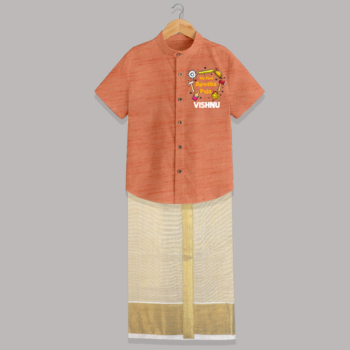 First Ayudha Puja Special Shirt and Dhoti | Custom Baby Outfit for Navratri Celebration