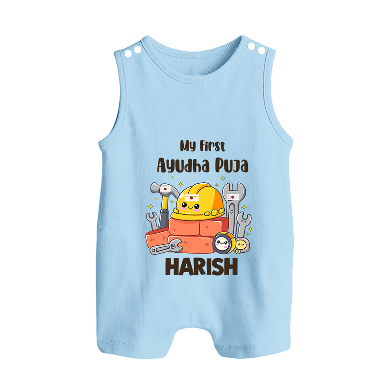 Baby's First Ayudha Puja Romper Suit | Custom Festival Outfit for Little Ones - BABY BLUE - 0 - 5 Months Old (Chest 18")