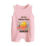 My First Ayudha Puja Workshop Button Romper - BABY PINK - New Born (Chest 18")