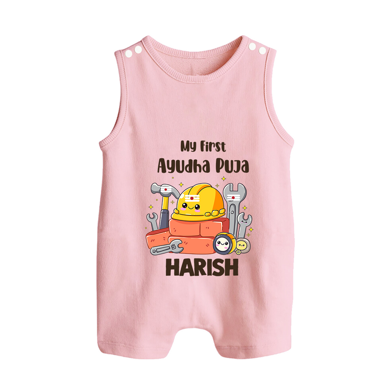 Baby's First Ayudha Puja Romper Suit | Custom Festival Outfit for Little Ones - BABY PINK - 0 - 5 Months Old (Chest 18")