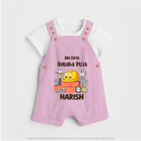 Baby's First Ayudha Puja Dungaree Set | Custom Festival Outfit for Little Ones - BABY PINK - 0 - 5 Months Old (Chest 18")
