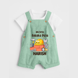 Baby's First Ayudha Puja Dungaree Set | Custom Festival Outfit for Little Ones - MINT GREEN - 0 - 5 Months Old (Chest 18")