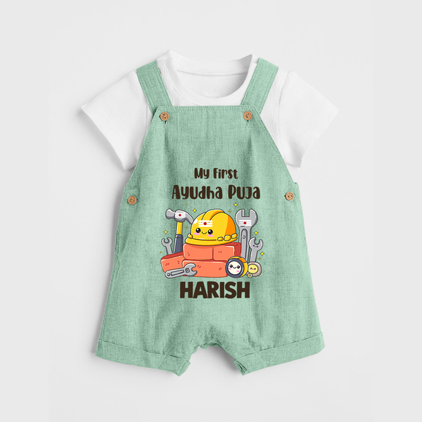 My First Ayudha Puja Workshop Dungaree - MINT GREEN - 0 - 5 Months Old (Chest 18")