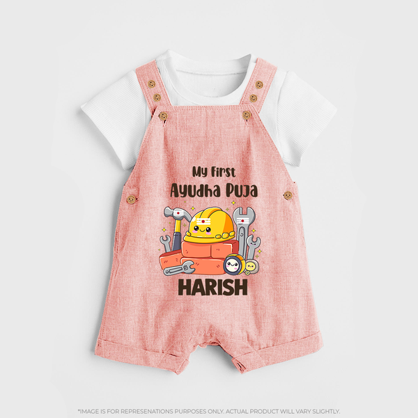 My First Ayudha Puja Workshop Dungaree - PEACH - 0 - 5 Months Old (Chest 18")