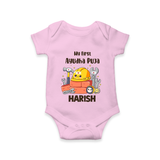 Baby's First Ayudha Puja Romper | Custom Festival Outfit for Little Ones - BABY PINK - New Born (Chest 14")