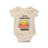 Baby's First Ayudha Puja Romper | Custom Festival Outfit for Little Ones - IVORY - New Born (Chest 14")