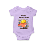 Baby's First Ayudha Puja Romper | Custom Festival Outfit for Little Ones - LILAC - New Born (Chest 14")