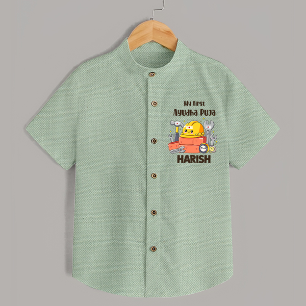 Baby's First Ayudha Puja Shirt | Custom Festival Outfit for Little Ones - MINT GREEN - 0 - 6 Months Old (Chest 23")
