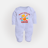 Tiny Festival Star Ayudha Puja Sleep Suit | Personalized Baby Outfit - BABY BLUE - New Born (Chest 7.5")
