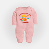 Tiny Festival Star Ayudha Puja Sleep Suit | Personalized Baby Outfit - BABY PINK - New Born (Chest 7.5")