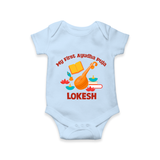 Tiny Festival Star Ayudha Puja Romper | Personalized Baby Outfit - BABY BLUE - New Born (Chest 14")