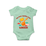 Tiny Festival Star Ayudha Puja Romper | Personalized Baby Outfit - MINT GREEN - New Born (Chest 14")