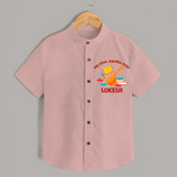 Tiny Festival Star Ayudha Puja Shirt | Personalized Baby Outfit - PEACH - 0 - 6 Months Old (Chest 23")
