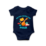 My First Ayudha Puja Melody Romper - NAVY BLUE - New Born (Chest 14")
