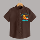 Tiny Festival Star Ayudha Puja Shirt | Personalized Baby Outfit - CHOCOLATE BROWN - 0 - 6 Months Old (Chest 23")
