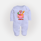 My First Ayudha Puja Divine Blessings Full Body Suit - BABY BLUE - New Born (Chest 7.5")