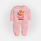 My First Ayudha Puja Divine Blessings Full Body Suit - BABY PINK - New Born (Chest 7.5")