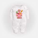 My First Ayudha Puja Divine Blessings Full Body Suit - WHITE - New Born (Chest 7.5")