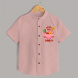 Little Devotee Ayudha Puja Shirt | Personalized Baby Outfit for Celebration - PEACH - 0 - 6 Months Old (Chest 23")