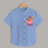 Little Devotee Ayudha Puja Shirt | Personalized Baby Outfit for Celebration - SKY BLUE - 0 - 6 Months Old (Chest 23")