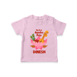 Little Devotee Ayudha Puja T-Shirt | Personalized Baby Outfit for Celebration - BABY PINK - 0-5 Months Old (Chest 17")