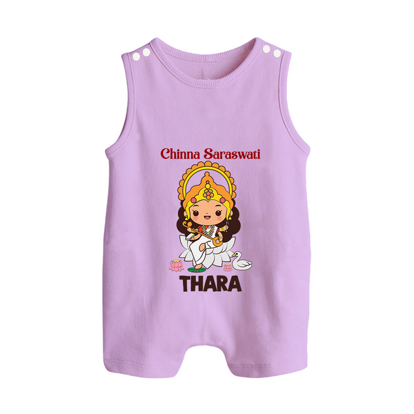 Chinna Saraswati Romper Suit | Personalized Baby Romper Suit for Ayudha Puja - LILAC - 0 - 5 Months Old (Chest 18")