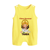  Little Saraswati Goddess Blessings Button Romper - PASTEL YELLOW - New Born (Chest 18")