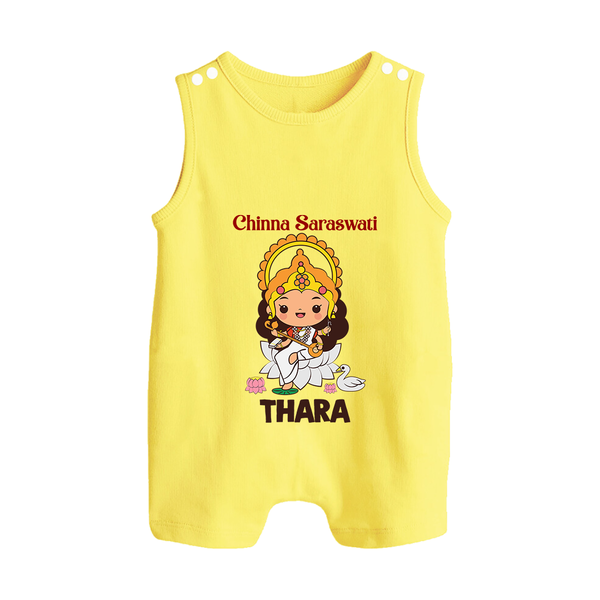  Little Saraswati Goddess Blessings Button Romper - PASTEL YELLOW - New Born (Chest 18")